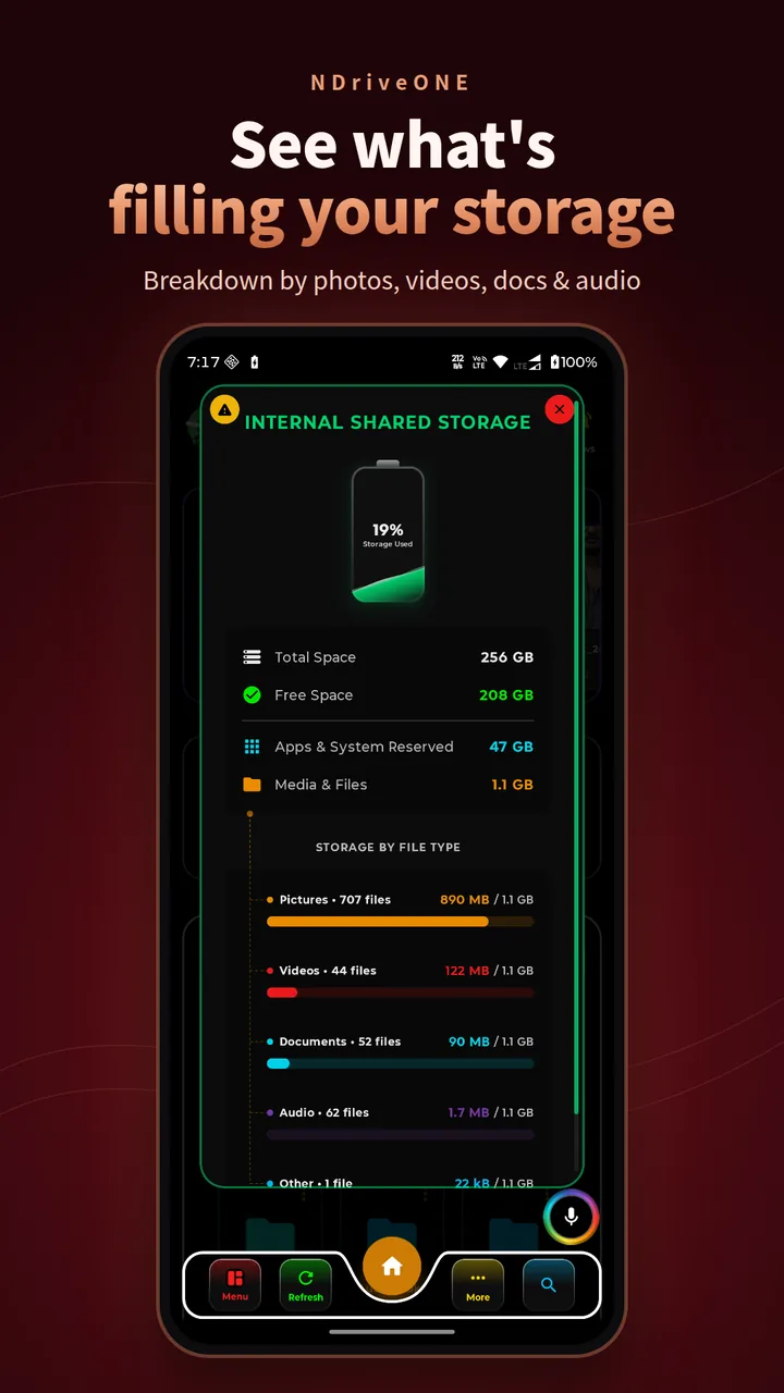 See what's filling your storage